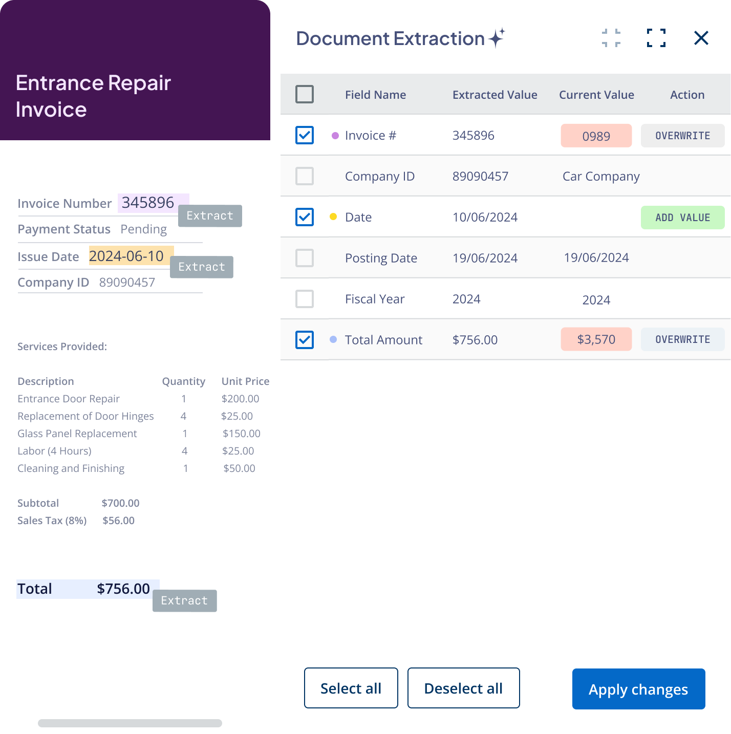 Perform automatic and instant identification, abstraction, and validation of key fields in any lease document, using Nakisa AI-based abstraction toolkit.