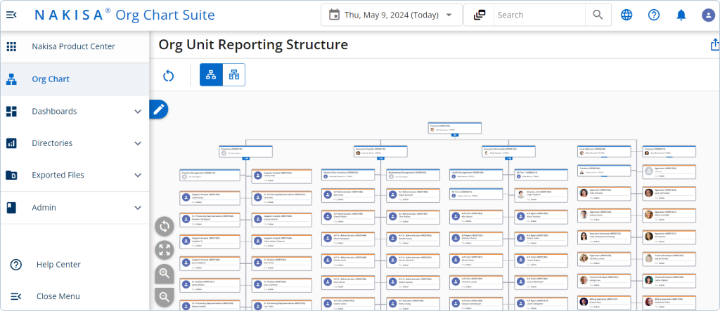 Get clear visibility of your organization’s reporting hierarchy with Nakisa's org chart software 