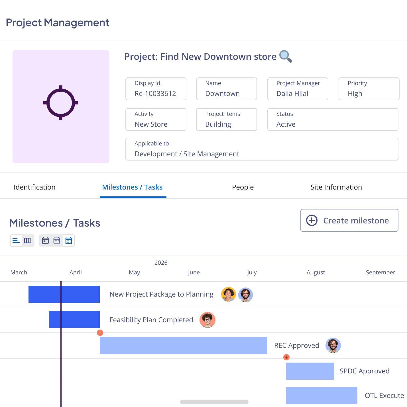 Project management software for capital projects