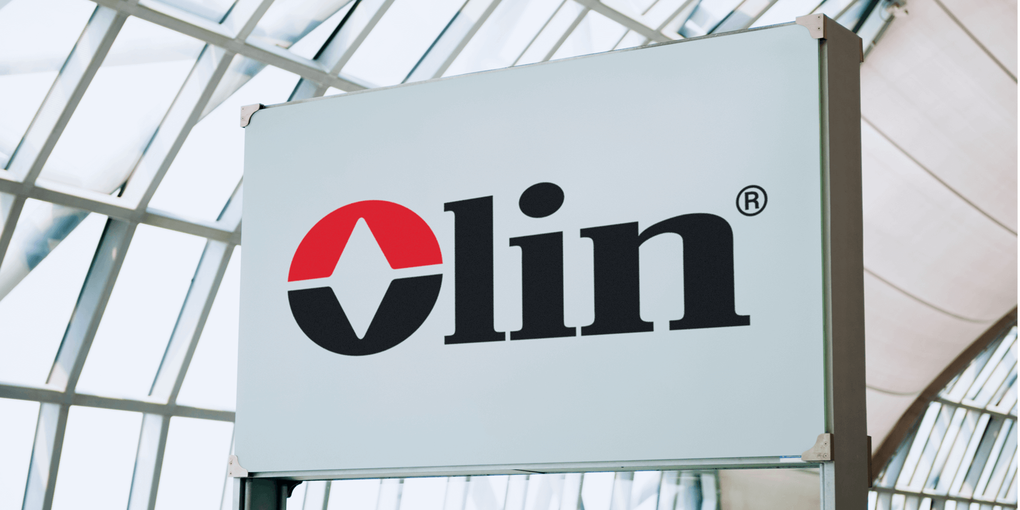 Olin Corporation logo on a banner