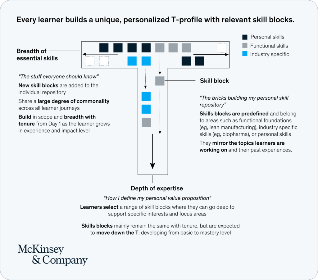 Enterprises benefit from developing t-shaped skill profiles 