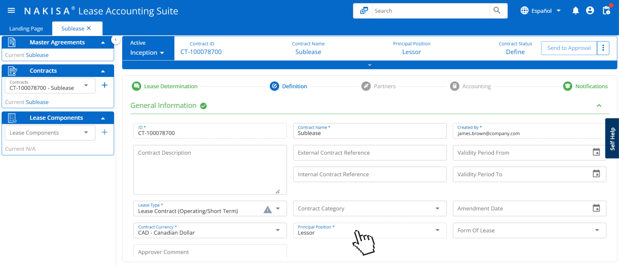 Lessor accounting module on Nakisa Lease Accounting software
