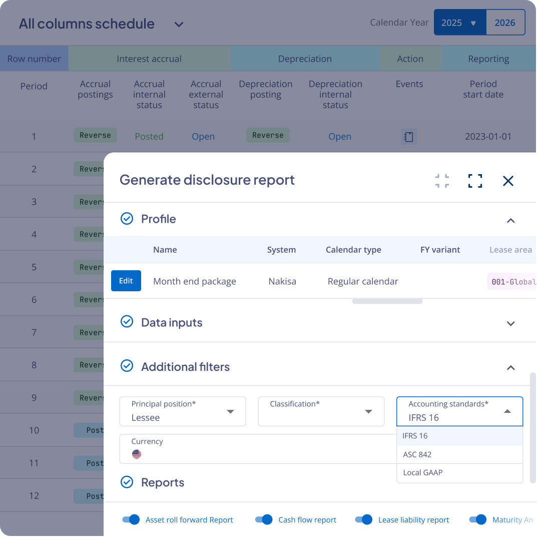 Nakisa lease accounting enables compliance with IFRS 16, ASC 842, and local GAAP