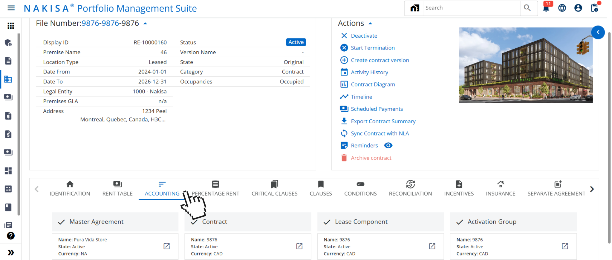 Nakisa Lease Management integration with Nakisa Lease Accounting software.