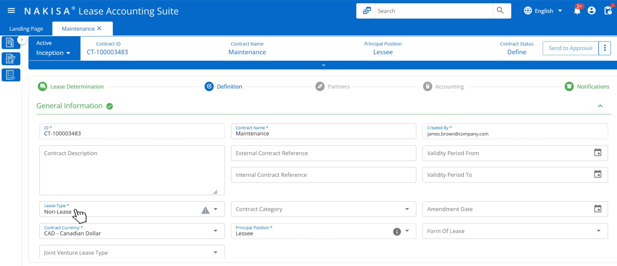 Non-lease components on Nakisa Lease Accounting software