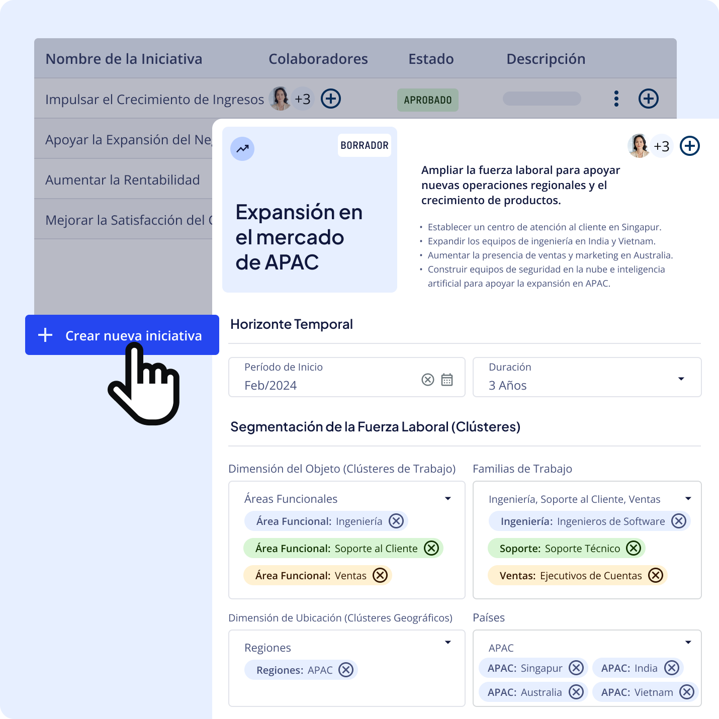 Defina su estrategia, iniciativa y cronograma de planificación de la fuerza laboral