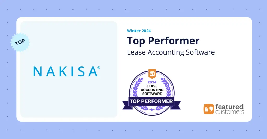 Nakisa Lease Administration is Top Performer in 2024 lease accounting software category!