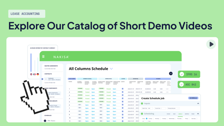 Nakisa Lease Accounting Software Catalog of Short Demo Videos