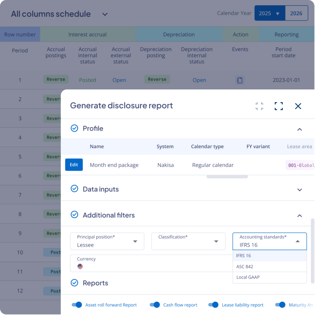 Nakisa lease accounting enables compliance with IFRS 16, ASC 842, and local GAAP