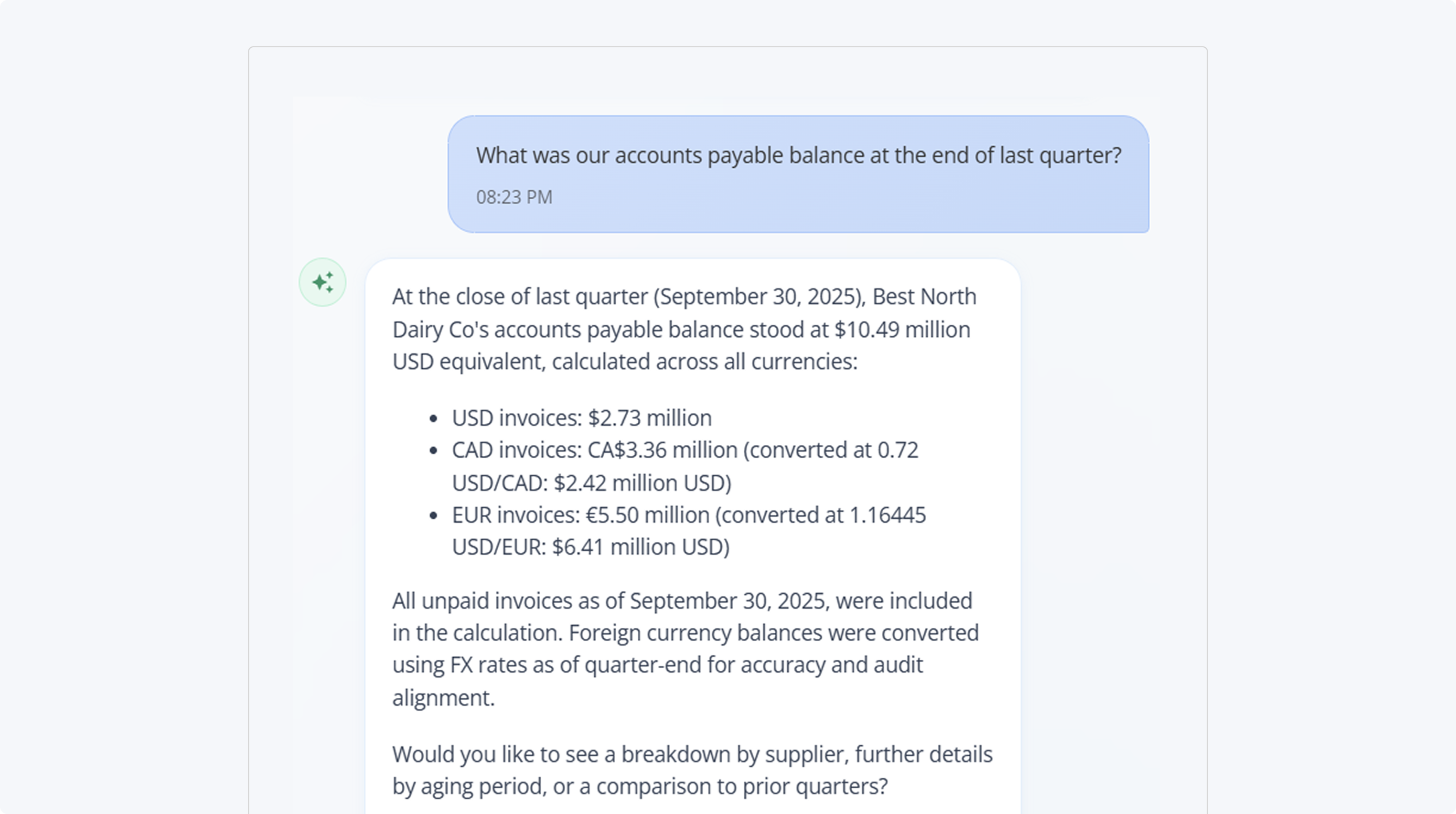 A prompt showing that when requested to provide answers in clear, fluent-level English, the answers are given in an understandable way for anyone.