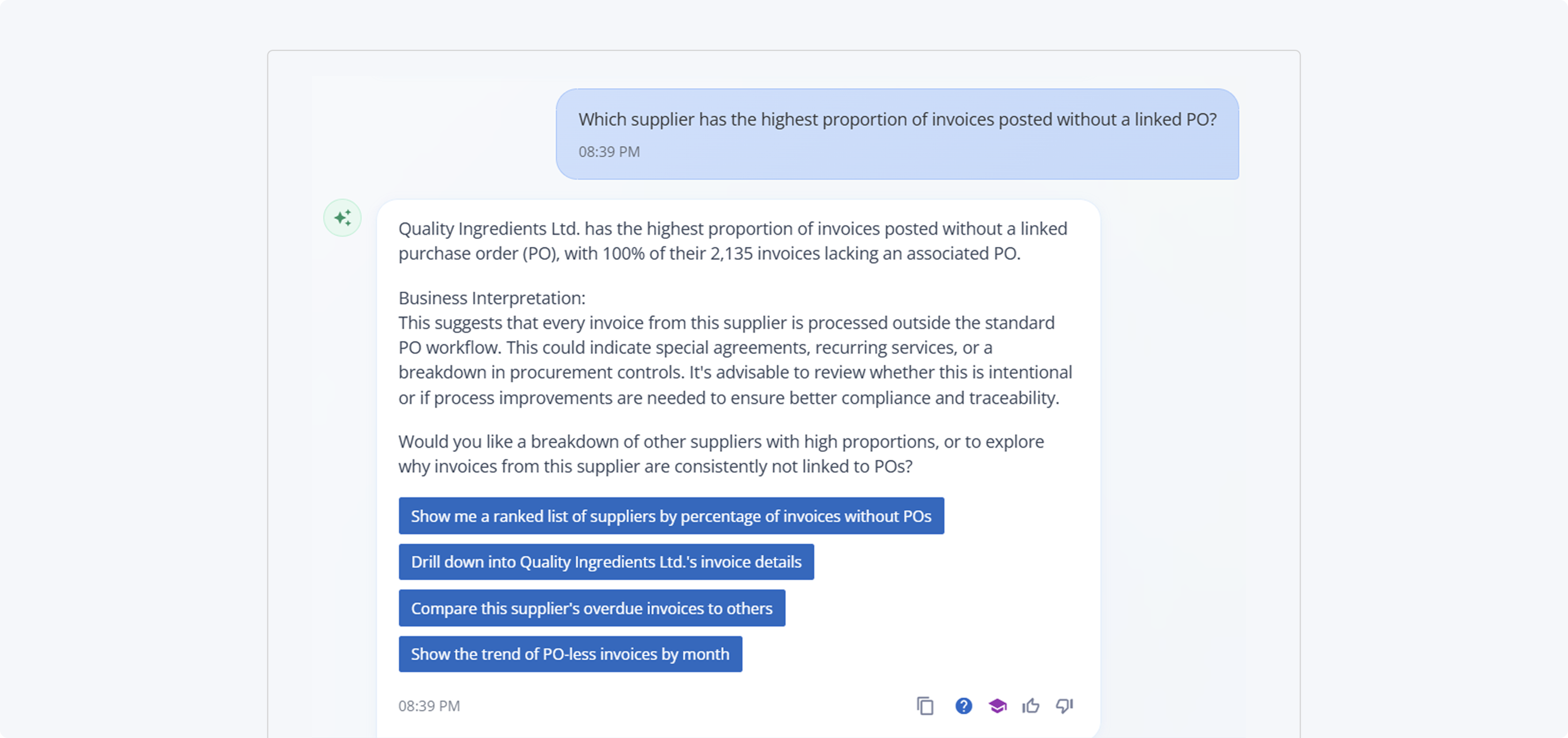 A screenshot of another prompt that allies precision and context when visualizing monthly trends.
